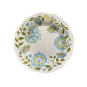The Longaberger Company Blue Floral Shallow Serving Bowl
